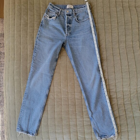 AGOLDE Jeans Riley Long High Rise Straight Jeans in Cove. Size 25 - Picture 13 of 14